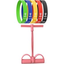 Esplendor 6lı Set Body Trimmer + Pilates Lastiği Seti Mekik Kürek Çekme Spor Kondisyon Egzersiz Aleti Pembe