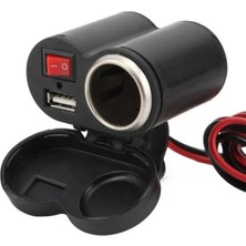Esplendor Su Geçirmez 5V 2A USB Şarj Çakmak Soketi 1.2 Metre Kablolu Motosiklet ve Karavan Kullanımı
