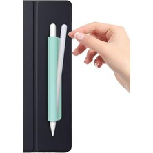 Esplendor Tüm Stylus Kalemlere ve Normal Kalemlere Uyumlu Yapışkanlı Silikon Kalem Tutucu (Turkuaz)