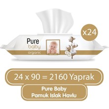 TeknoKapsül Organik Pamuklu Islak Havlu 24×90 (2160 Yaprak)