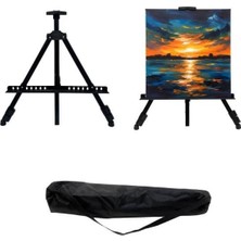 Esplendor Ayarlanabilir Metal Tripod Şövale, Taşıma Çantalı, Siyah