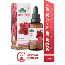 TeknoKapsül Hint Yağı Soğuk Sıkım 50ML %100 Saf ve Doğal Castor Oil Ricinus Communis L.