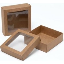 Esplendor Pencereli Kraft Kutu 10 Adet 15X15X6 cm Hediye Kutusu