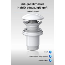Esplendor Seramik Pop-Up Lavabo Gideri, Parlak Beyaz, Taşma Deliksiz, Sızdırmaz Somunlu Tasarım