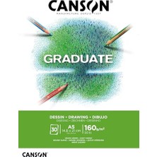 Esplendor Mezun Beyaz Çizim 160 Gsm A5 Kağıt, Hafif Taneli, Tampon Yapıştırılmış Kısa Taraf, 30 Parlak Beyaz Çarşaf, Öğrenci Sanatçılar Için Ideal