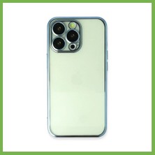 Bezos iPhone 13 Pro Uyumlu Kılıf Lensli Silikon - Açık Mavi Umt