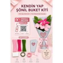 Esplendor Pembe Lilyum Buketi Kendin Yap (Dıy) Kiti - 65 Adet Şönil Içerir Hobi ve Hediye Seti