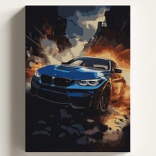 Esplendor Sayılarla Boyama Tuval Hobi Seti, Bmvmavi Temalı Fırça ve Boya Dahil Set (Çıtalı) 40X50 Cm, Kendin Yap Sayılarla Tuval Boya Kiti (Kasnaklı)
