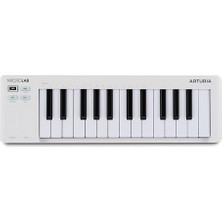 Esplendor Arturia Microlab Mk3 - Kompakt 25 Tuşlu Hıza Duyarlı Mıdı Denetleyici, Iki Dokunmatik Şerit, Akorlar Modu, Devam Pedalı Girişi, Beyaz