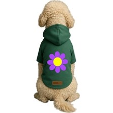 Esplendor Baskılı Içi Polarlı Köpek ve Kedi Kıyafeti & Elbisesi - Yeşil Renk Kapüşonlu Hoodie BBF1B, 3xl