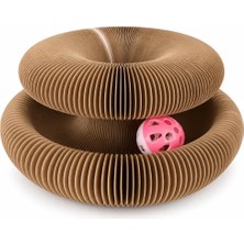 Esplendor Akordiyon Karton Kedi Tırmalama Oyuncağı, Mıknatıslı Katlanabilir Tırmalama Tahtası, Oluklu Mukavva, Etkileşimli Kedi Oyuncağı, 22 × 22 × 11 cm