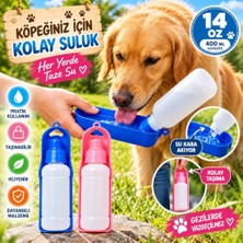 Esplendor Aee® Kedi Köpek Su Matarası 400 Ml, Taşınabilir Evcil Hayvan Suluk Şişesi, Hazneli Seyahat Suluğu, Yürüyüş Gezi Kamp ve Açık Hava Kullanımı Için