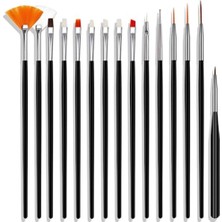 Esplendor Profesyonel Nail Art Fırça Seti, 15 Parça Tasarım Çizim Süsleme Fırçaları, Tırnak Sanatı Için Detaylı Çalışma Fırçaları