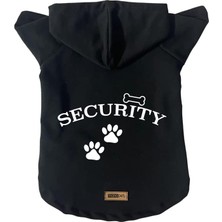 Esplendor Kapişonlu Sweatshirt Köpek ve Kedi Kıyafeti & Elbisesi - Siyah Security M Beden