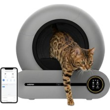 Esplendor Haustier MSP01 Akıllı Otomatik Kedi Tuvaleti, Uzaktan Kontrol, 65LT Hazne, 9lt Çöp Haznesi-Iyonizer Kötü Koku Giderici, Ağırlık Sensörlü Beyaz + 45 Adet Çöp Torbası, Beyaz