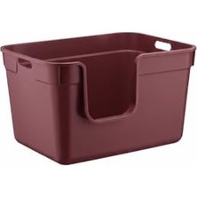 Esplendor Yüksek Kenarlı Yarı Açık Kedi Tuvaleti, Geniş, Pratik ve Kolay Temizlenebilir 54 x 40 x 32 cm (Bordo)