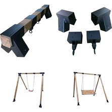 Esplendor Salıncak Montaj Aparatı Seti 8X8CM Demir Bağlantı Hamak Tahterevalli Beşik Kit Bahçe Teras Oyun Parkı Pergola Çardak