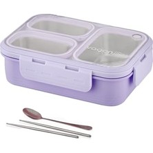Esplendor Vagonlife Lunch Box 620 ml Tek Kat Üç Bölmeli Metal Kaşıklı Yeni Nesil Sefer TASI-FFLBOX7097