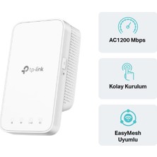 TeknoKapsül RE300 Wi-Fi 5 AC1200 Mbps Easymesh Dual Band Kolay Kurulumlu Menzil Genişletici