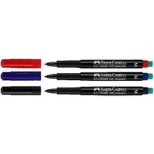 Esplendor Faber-Castell Multimark 1525 Permanent Asetat Kalemi, M Ucu, 3'lü Set, Siyah-Kırmızı-Mavi