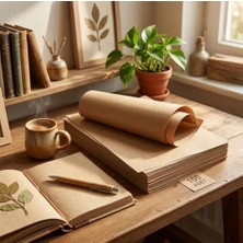 Esplendor A4 Kraft Kağıt 100 Adet (21X29.7 Cm) - Doğal Kahverengi Ambalaj, Baskı, Çizim, Paketleme ve Hobi Içi Çok Amaçlı Saman Kağıdı
