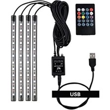Esplendor USB Girişli 9 Ledli Araç Içi Sese Duyarlı Ayak Altı Rgb LED Aydınlatma