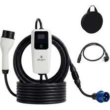 Esplendor 7.4 Kw Ev Tipi Taşınabilir Mobil 6 Metre Elektrikli Araç Şarj Cihazı | 32A | 3 Pin 32A Dönüşüm Soketi ve Schuko Fiş | Taşıma Çantalı