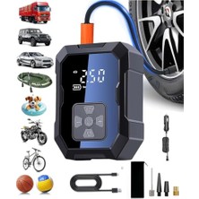 Esplendor Aee® 4000MAH Şarjlı Dijital Hava Kompresörü 150 Psı Taşınabilir Lastik Şişirme Pompası Usb-C Powerbank Özellikli Akıllı Hava Basma Cihazı Oto Motosiklet Bisiklet Top Şişirme Kompresörü