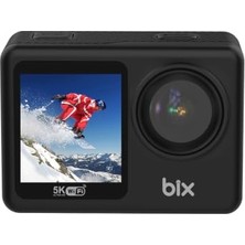 Esplendor Bix Nexa 1 Wi-Fi 5k 30FPS Aksiyon Kamerası 50 Mp Çift Ekran Geniş Açılı ve Eıs Özellikli 30M Su Geçirmez Bisiklet Motosiklet Vlog Kamerası Siyah (Siyah)