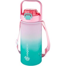 Esplendor Vagonlife Tritan 1500ML Askılı-Pipetli/pipetsiz Kullanım Çift Renk Softtouch Motivasyon Matarası Çıkartma Hediyeli
