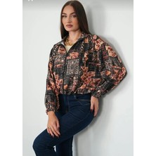 Semesia Kadın Fermuarlı Cepli Sezon Trendi Casual Bomber Ceket