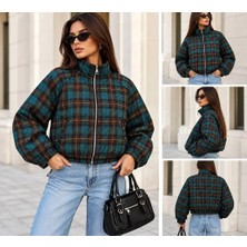 Semesia Kadın Fermuarlı Cepli Sezon Trendi Casual Bomber Ceket