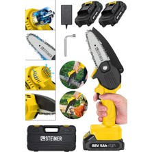 Esplendor Steiner Alman 88 V 5 Ah Çift Akülü Dal Budama Kesme Testere Bıçkı Makinesi Çantalı 10 cm Pala - ST0518R215400308