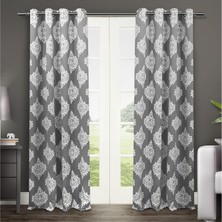 Str Store Özel Ev Madalyon Oda Karartma Halkası Üst Perde Paneli Çifti, 132 cm x 274 Cm, Siyah Inci