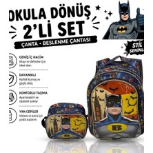Burkay Çanta Batman Işıklı Desenli Ilkokul Çantası 2'li Takım