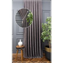 Str Store Ev Depo Home Taç Koyu Gri Düz Renk Pileli Soft Fon Perde 1/2 Seyrek Pile Tek Kanat TACSYSOFTFONPERDE001, Koyu Gri, 60 x 260