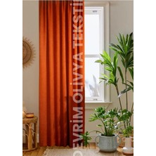 Str Store Denge Perde (6525) Lüks 1. Sınıf Özel Dikim Kiremit Blackout Işık Geçirmez Fon Perde Ekstraforlu Karartma Blackout Kiremit 140 x 200