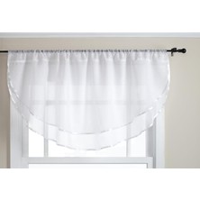 Str Store Elegance 60 x 24-Inç Sheer Voile Ascot Valance, Beyaz
