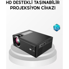 TeknoKapsül Full Hd 1080P Projeksiyon Cihazı Taşınabilir LED Teknolojili ve HDMI Uyumlu