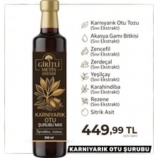 Karnıyarık Otu Şurubu Mix 500 ml - Bitkisel Sıvı Ekstrakt Karışımı Giritli Metin Efendi