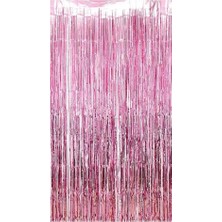 Str Store Metalize Arka Fon Kapı Perdesi Pembe 100X200 cm