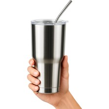 Esplendor Perlotus 900 ml Çelik Pipetli Soğuk Içecek Termosu Mug Sızdırmaz Kapaklı