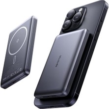 Str Store MC-4651 10000MAH 20W Metal Ultra Ince Manyetik Kablosuz Powerbank - Siyah