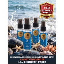 NB Natural Bodrum Sea Breeze Deniz Esintisi Kolonyası 60 ml Sprey Başlıklı 4'lü Paket (80° Cep Boy Toptan Set)