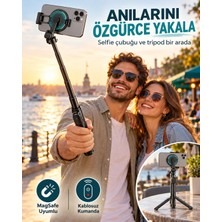 Jolita iPhone 15 Pro Uyumlu Magsafe Uyumlu Manyetik Selfie Çubuğu Tripod
