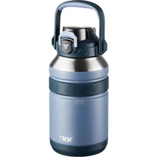 Esplendor Tkk Mega Boy 1500ML Pipetli/pipetsiz Kullanım Askılı Paslanmaz Çelik Termos Matara (Lacivert)