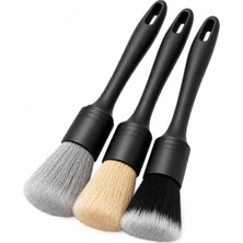 Str Store ® 3’lü Premium Oto Detay Temizlik Fırça Seti – Araç Içi ve Dışı Bakım Için 3 Farklı Kıl Sertliği, Çok Amaçlı Temizlik Fırçası Torpido Klima Menfez Toz Alma Köpükleme Çizmez