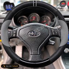 Hasakman Subaru Impreza Dikme Direksiyon Kılıfı Delikli Deri Parlak Siyah Gri Detay Çift Yüzük ve Dikiş Gd-Gg Hawkeye Tuşlu 2005-2007