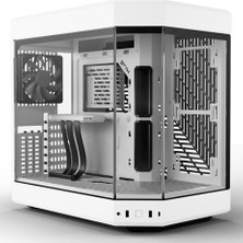 Esplendor Hyte Y60 Modern Estetik Çift Odacıklı Panoramik Temperli Cam Orta Kule Atx Bilgisayar Oyun Kasası Pcıe 4.0 Yükseltici Kablo Dahil, Kar Beyazı (CS-HYTE-Y60-WW)