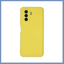 Yuva Izi Huawei Nova Y70 Uyumlu Kılıf Nano Içi Kadife Silikon - Sarı Ajs